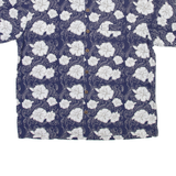 Mens Hawaiian Shirt Blue Floral L