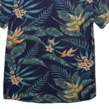 MANOR Mens Hawaiian Shirt Blue Floral S