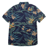MANOR Mens Hawaiian Shirt Blue Floral S