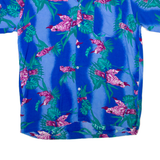 MADE IN ST VINCENT Mens Hawaiian Shirt Blue Floral XL