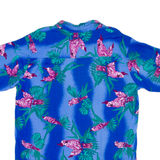MADE IN ST VINCENT Mens Hawaiian Shirt Blue Floral XL