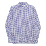 CARRISTAR Mens Shirt Blue Houndstooth Long Sleeve M