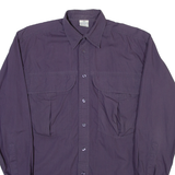 Mens Plain Shirt Purple Long Sleeve S