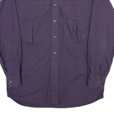 Mens Plain Shirt Purple Long Sleeve S