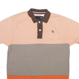 GOTCHA Mens Polo Shirt Orange Striped M