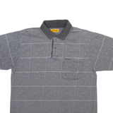 GIO Mens Polo Shirt Grey Check XL