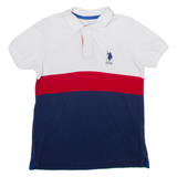 U.S. POLO ASSN Womens Polo Shirt White Colourblock S