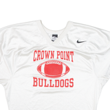 NIKE Crown Point Bulldogs Mens Jersey White USA V-Neck XL