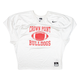 NIKE Crown Point Bulldogs Mens Jersey White USA V-Neck XL
