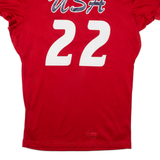 RAWLINGS Mens Jersey Red USA V-Neck Nylon M