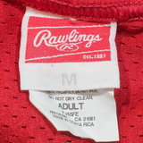 RAWLINGS Mens Jersey Red USA V-Neck Nylon M