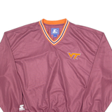 STARTER Virginia Tech Mens Sweatshirt Maroon V-Neck USA L