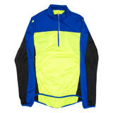 CRANE Cycling Mens Jersey Blue Long Sleeve 1/4 Zip S