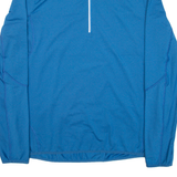 Cycling Mens Jersey Blue Long Sleeve 1/4 Zip L
