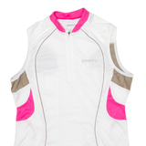 CRAFT Cycling Girls Jersey White Sleeveless 1/4 Zip L