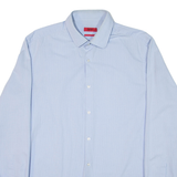 HUGO BOSS Slim Fit Mens Plain Shirt Blue Long Sleeve L
