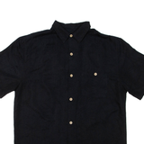 JOE MANLIN Mens Hawaiian Shirt Black Floral L