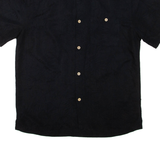 JOE MANLIN Mens Hawaiian Shirt Black Floral L