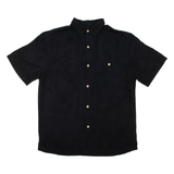 JOE MANLIN Mens Hawaiian Shirt Black Floral L