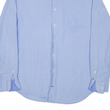 TOMMY HILFIGER Fitted Mens Shirt Blue Check Long Sleeve M