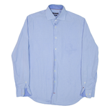 TOMMY HILFIGER Fitted Mens Shirt Blue Check Long Sleeve M