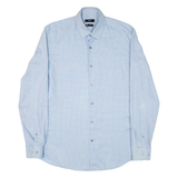 BOSS Slim Fit Mens Shirt Blue Spotted Long Sleeve M