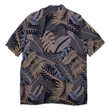 DIVIDED Mens Hawaiian Shirt Grey Floral M