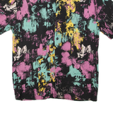 PULL & BEAR Mens Shirt Black Crazy Pattern S