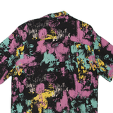 PULL & BEAR Mens Shirt Black Crazy Pattern S