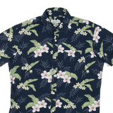 JACK & JONES Mens Hawaiian Shirt Blue Floral M