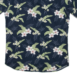 JACK & JONES Mens Hawaiian Shirt Blue Floral M