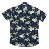 JACK & JONES Mens Hawaiian Shirt Blue Floral M