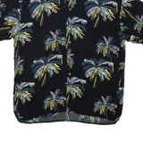 JACK & JONES Mens Hawaiian Shirt Black Viscose Floral M
