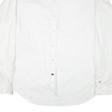 TOMMY HILFIGER Slim Fit Mens Plain Shirt White Long Sleeve L