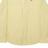 LACOSTE Mens Shirt Yellow Striped Long Sleeve M