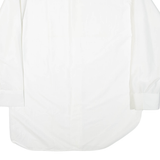 ACKERMAN Mens Plain Shirt White Long Sleeve L