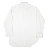 ACKERMAN Mens Plain Shirt White Long Sleeve L
