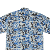 Mens Shirt Blue Crazy Pattern L