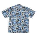 Mens Shirt Blue Crazy Pattern L