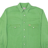 TEDDY'S Mens Plain Shirt Green Long Sleeve S
