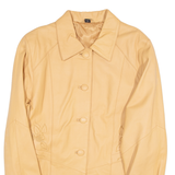 Womens Windbreaker Jacket Beige Leather UK 20