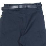 CYBILL Belted Mens Chino Shorts Blue Slim S W28