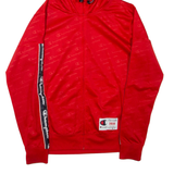 CHAMPION Mens Track Jacket Red Hooded S