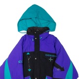 TRESPASS Mens Jacket Purple Nylon Hooded Colourblock M