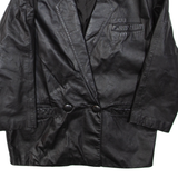 Womens Blazer Jacket Black Leather L
