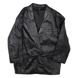 Womens Blazer Jacket Black Leather L