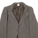 ETAM Womens Blazer Jacket Brown Knit Wool 80s UK 12