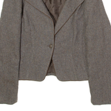 ETAM Womens Blazer Jacket Brown Knit Wool 80s UK 12