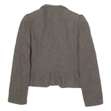 ETAM Womens Blazer Jacket Brown Knit Wool 80s UK 12