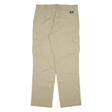 DICKIES Cargo Mens Trousers Beige Regular Straight W36 L34